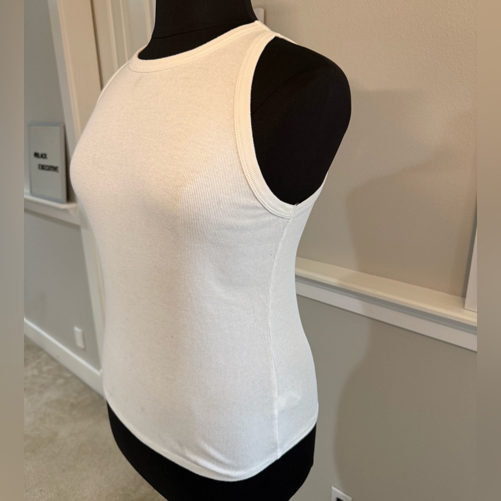 White Ribbed Tank Top - Picture 3 of 10
